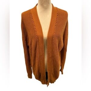 BP. Cozy Long Knit Sweater Cardigan Duster Womens Medium Orange Rust Fall Winter